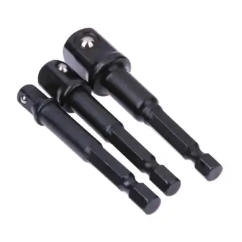 

3pcs Drill Power Extension Bar 3/8 1/2 Socket 1/4 to 1/2 Adapter Hex Shank Impact Driver Socket Set Drill Bits Inbus Torquimetro