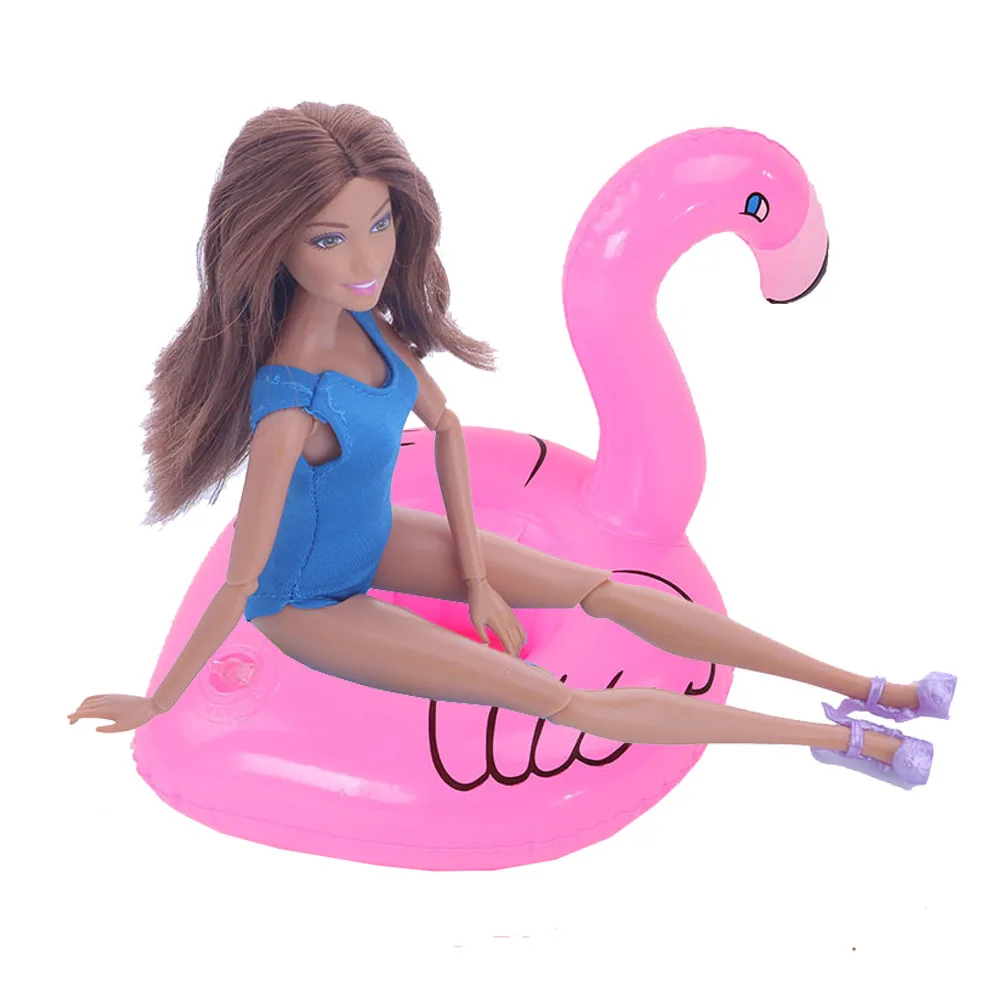 

Swimming Suit Summer Beach Pool Bikini + 1pc Pink Lifebuoy Ring Clothes For Mini barbies Doll Accessories Toys Gift