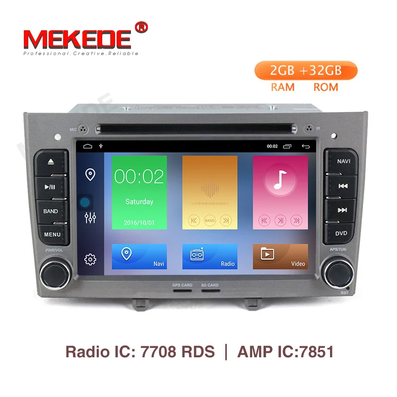 Perfect MEKEDE Android 9.1 Quad Core Car DVD Player GPS Navigation for Peugeot 408 308 308SW Audio Radio Stereo 2G RAM 32G Rom 3