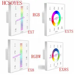 LTECH EX7S EX8 EX8S RGB RGBW сенсорная панель (4 перегородки) Led контроллер полосы пропускания RGB 220 В 2,4 ГГц RF беспроводной DMX multi функция