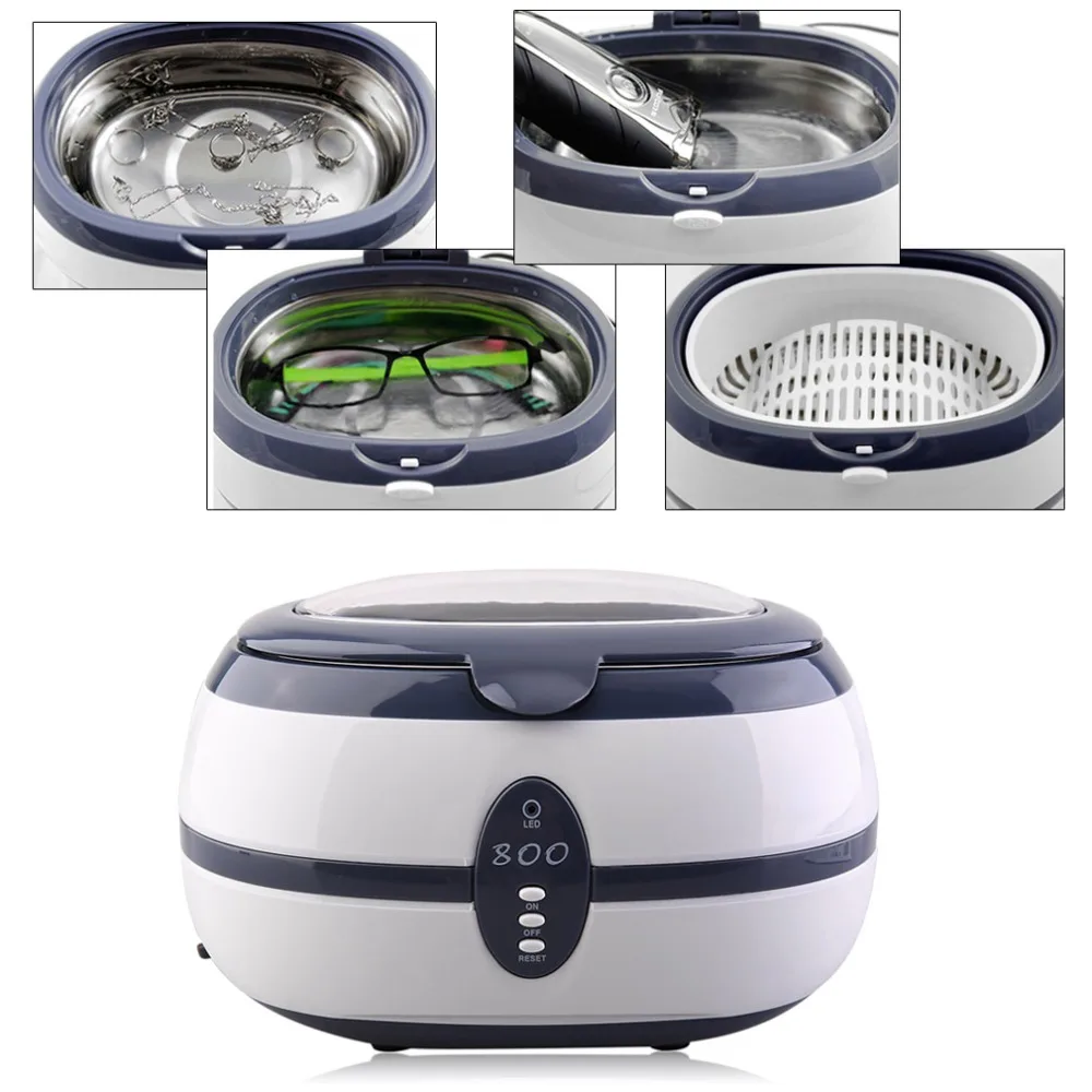 

600ml Professional Home Use Ultrasonic Cleaner Cleaning Machine For Jewelry Watches Household Commodities AC 220 To 240V