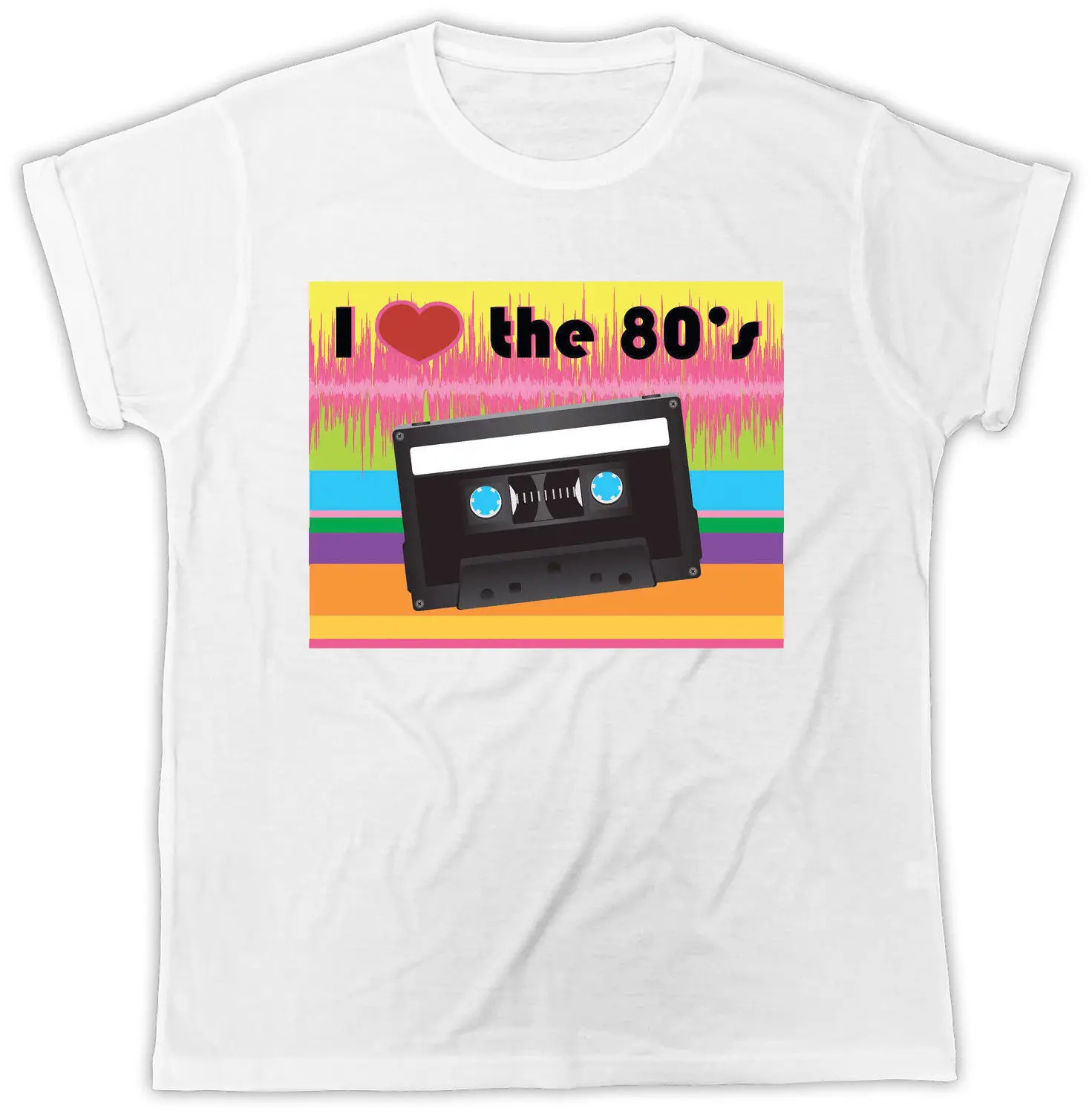 I love 80's футболка Casette новинка хипстер Ретро стиль 60 70 90 унисекс крутая