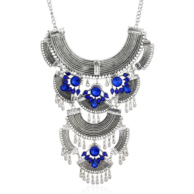 Lzhlq винтажное ожерелье Макси Стразы модное женское многослойное