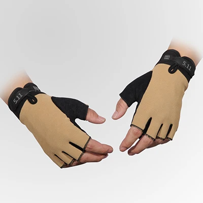 Для мужчин открытый Половина перчатки для пальцев спортивные Ездовые перчатки Slip-доказательство износостойкая дышащая одежда рыболовные принадлежности PESCA - Цвет: Темный хаки
