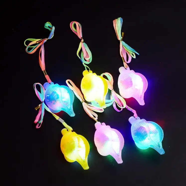 LED Light Up Flashing Conch Necklace Pendants Glow Jewelry Rope Chains