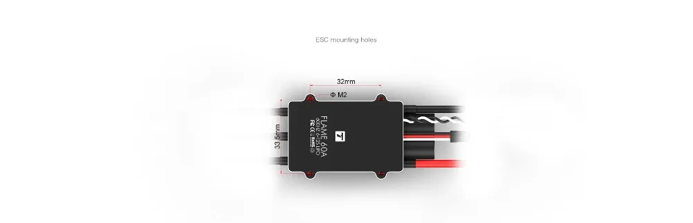 Т-двигатель пламя 60A HV(6-12s 600HZ без BEC) водонепроницаемый ESC для беспилотного летательного аппарата