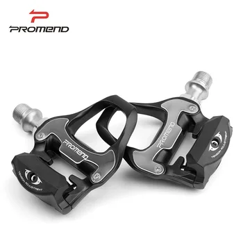 

Promend Road Bicycle Pedal Riding Cycle Bearing Self-locking with Plate Equipment Ultra Light Aluminum Alloy Bike Pedal