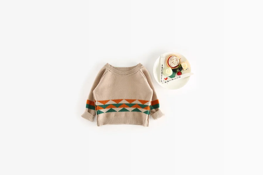 Г. вязаный пуловер для мальчиков и девочек, свитер детские свитера в полоску с волнистым узором мягкий детский свитер на весну-осень, пальто