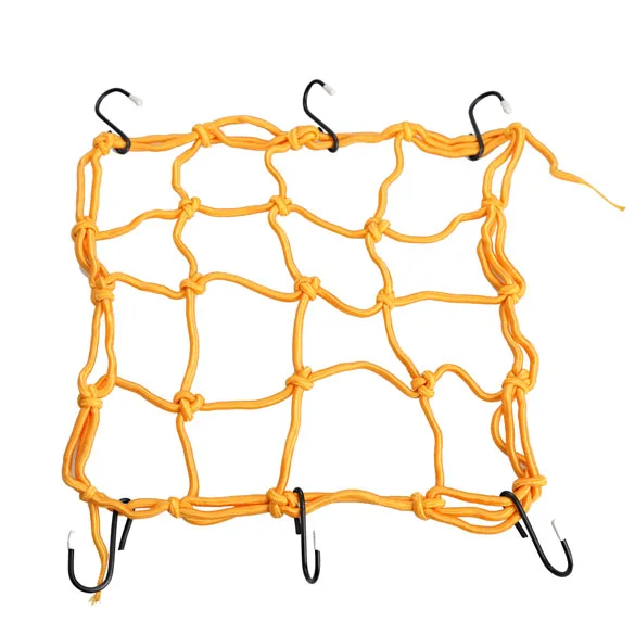 

30*30cm Motorcycle Bike 6 Hooks Hold Down Fuel Tank Luggage Net Mesh Web Bungee Yellow Helmet Mesh Hot Sale