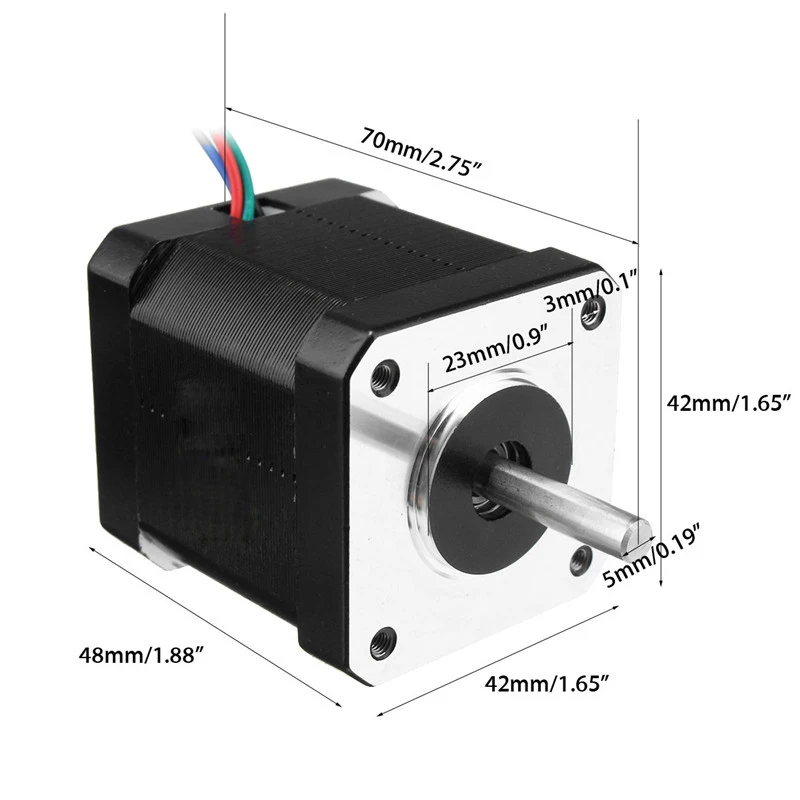 

High Quality Durable Nema17 59Ncm 2A 1.8 Degree 4-lead 48mm Stepper Motor For 3D Printer CNC