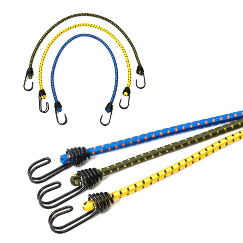 60 cm cuerda al aire libre cuerda elástica carpas cuerda hebilla de metal alto estiramiento ropa camping equipaje embalaje gancho hebilla H3-3