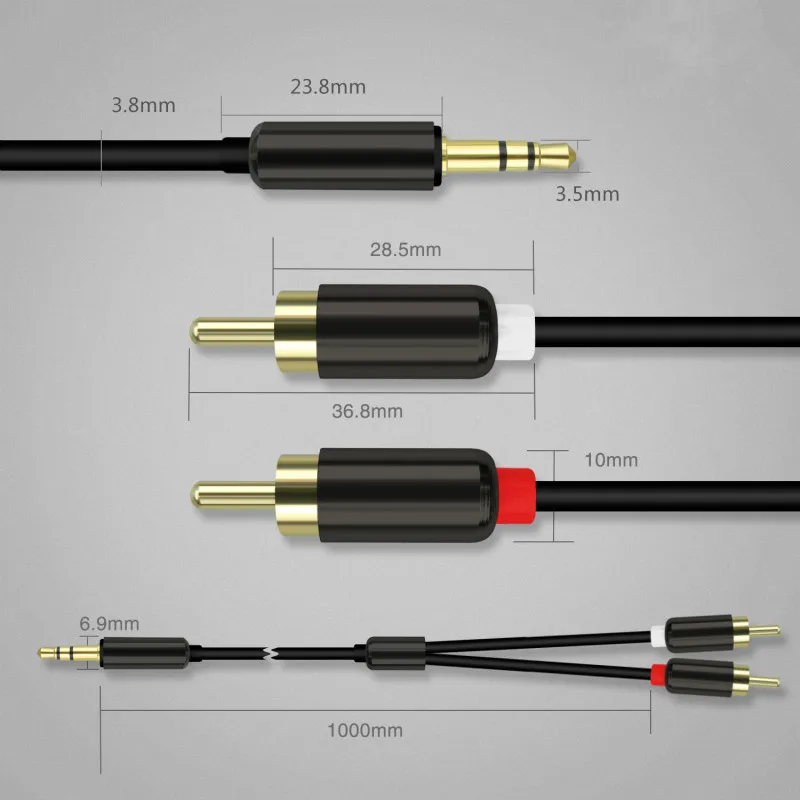 Кабель RCA 2RCA до 3 5 мм аудиокабель разъем AUX кабель для Усилитель Сабвуфер аудио