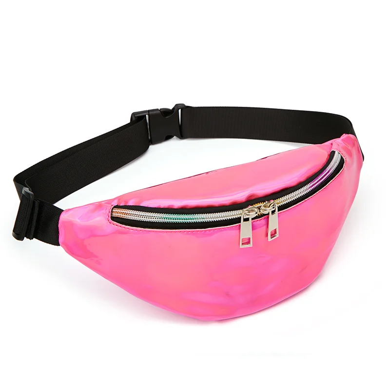 Женская мода для девочек, блестящая поясная сумка поясной ремень, сумка для путешествий, кошелек, органайзер для путешествий, сумки контейнеры - Цвет: Розовый