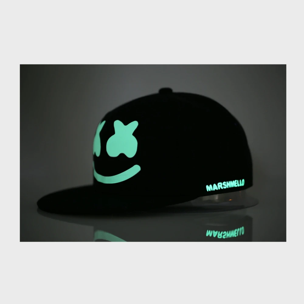 X-COSUTME шляпа Marshmello DJ хип-хоп кепка светящаяся Кепка музыкальная маска диджея вечерние Опора унисекс бейсболка подарок на Хэллоуин для фанатов