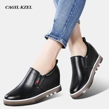 CAGILKZEL/Женская обувь на плоской платформе; коллекция года; сезон весна; повседневные кожаные лоферы без шнуровки; женская обувь на высокой плоской подошве; chaussure femme