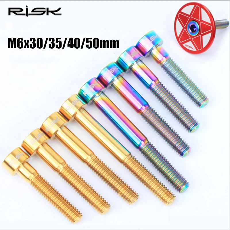 1 шт. M6x30/35/40/50 мм Титан болт для велосипеда гарнитуры 1/8 Ti стволовых Кепки