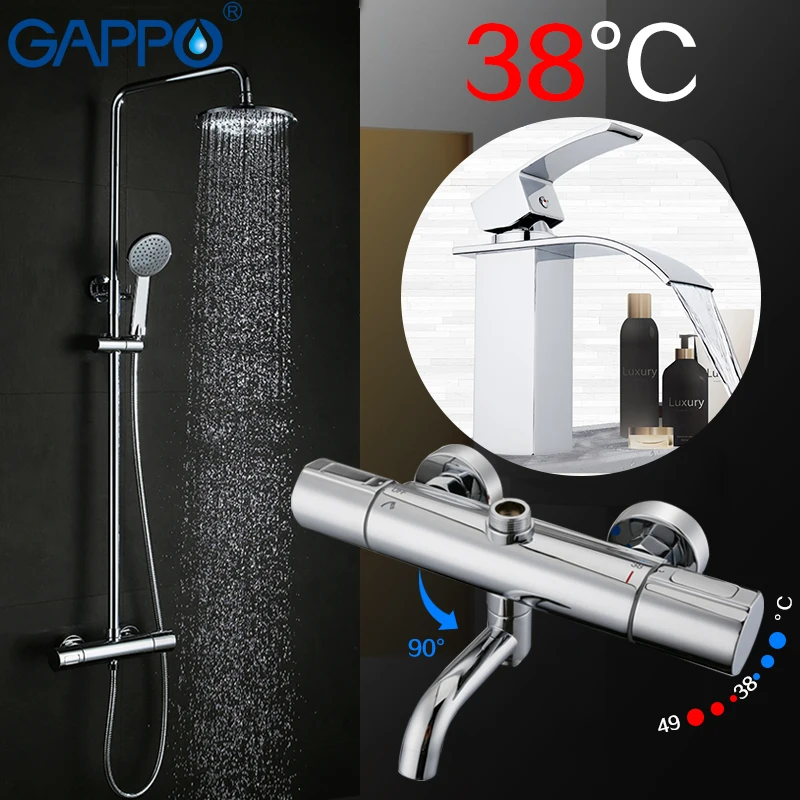 

GAPPO shower faucet basin sink waterfall faucets shower thermostatic mixer Rainfall taps bath Sensor Faucets shower