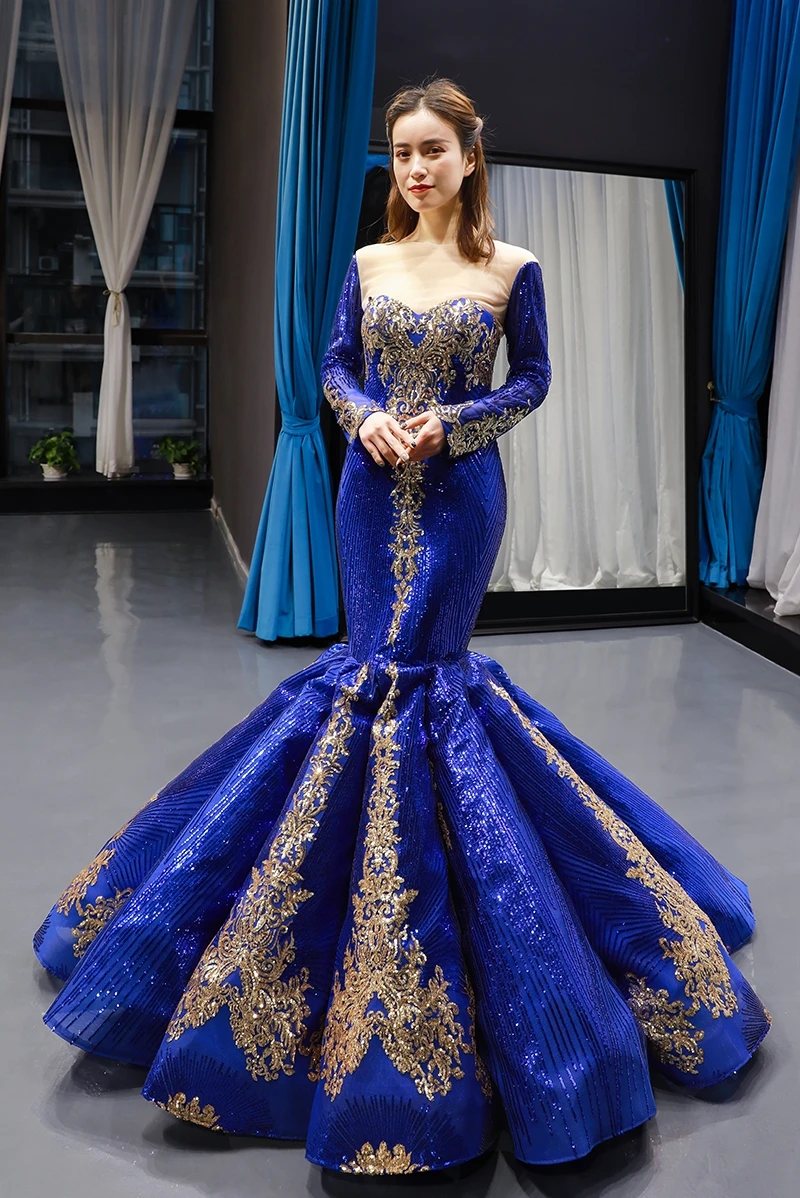 mermaid prom dress with train