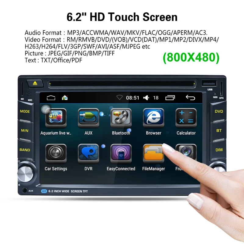 Clearance AR6002B 6.2" Car DVD Player 2 Din Touch Screen Stereo Radio Audio MP3 Music Player with GPS Navigation Steering Wheel Control 9