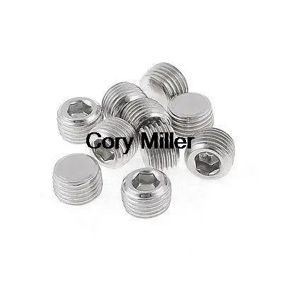 

Silver Tone Air Pipe Fittings 1/4" BSPT Thread Hex Socket Metal Plug