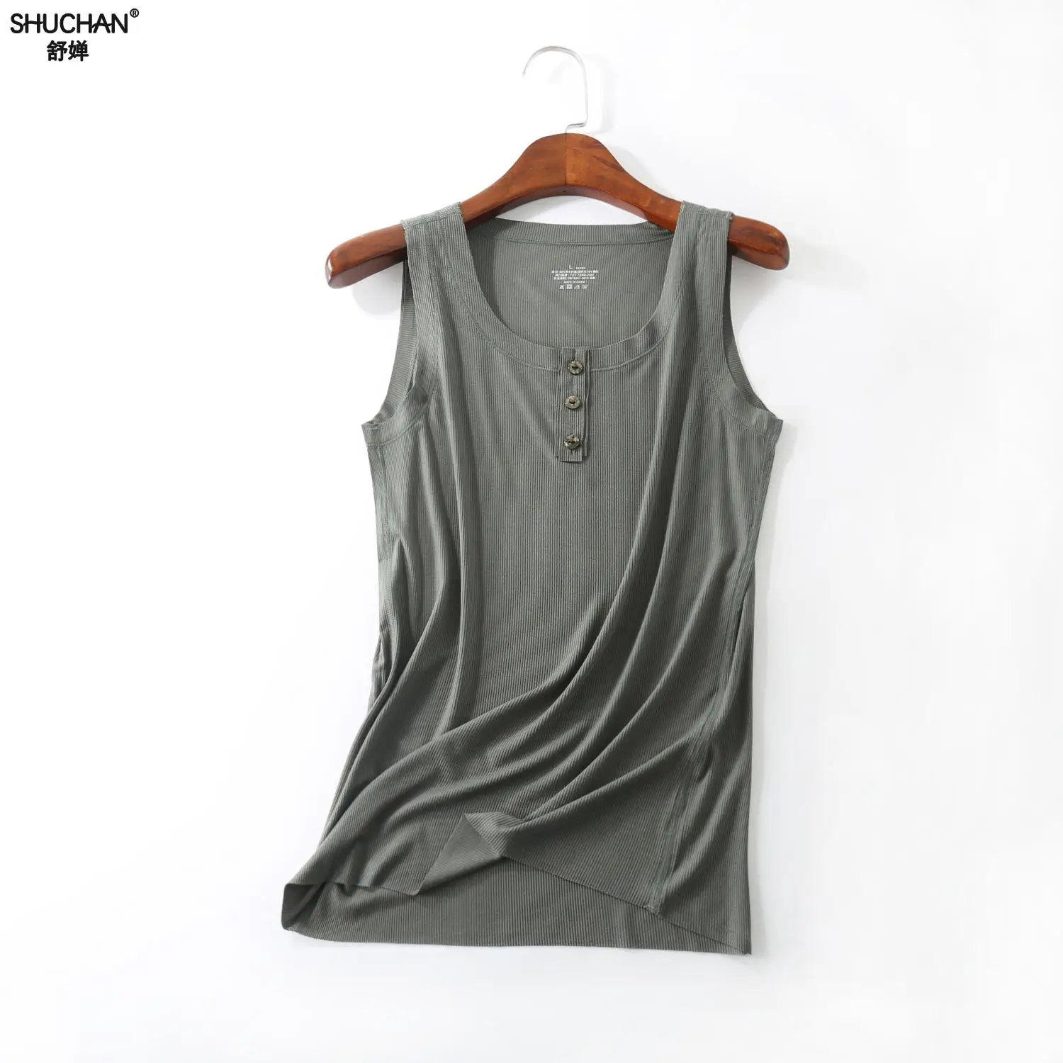 Shuchan زر خزان قمم النساء القطن قمة صلب مثير زائد حجم T قميص سترة نسائية Singlets بروتيل حجم كبير سترة الإناث Shuchan زر خزان قمم النساء القطن قمة صلب مثير زائد حجم T قميص سترة نسائية Singlets بروتيل حجم كبير سترة الإناث