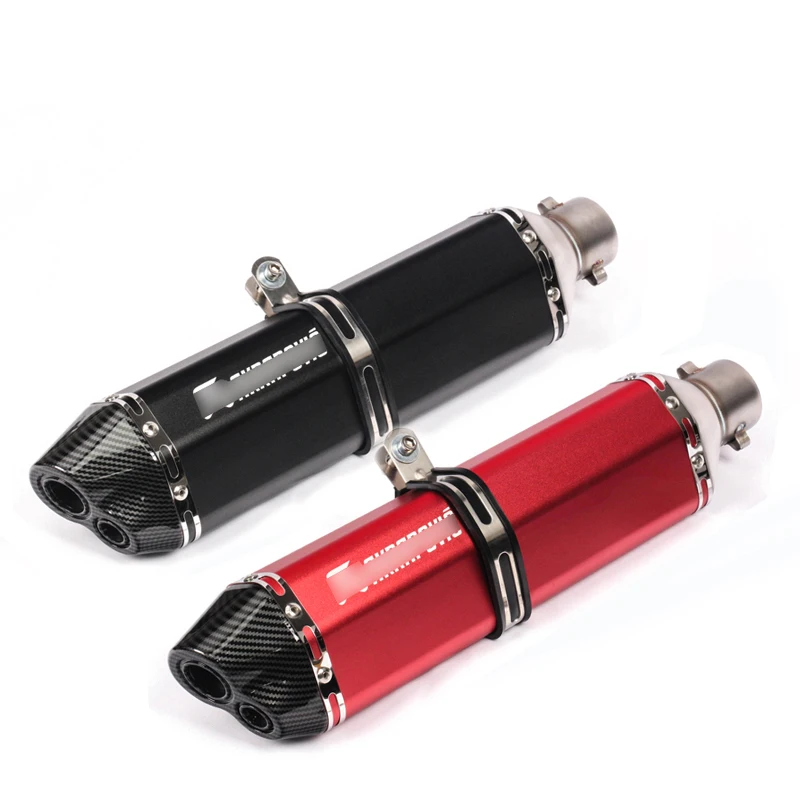 470mm Motorcycle Racing Bike Exhaust Muffler Silencer Double Hole