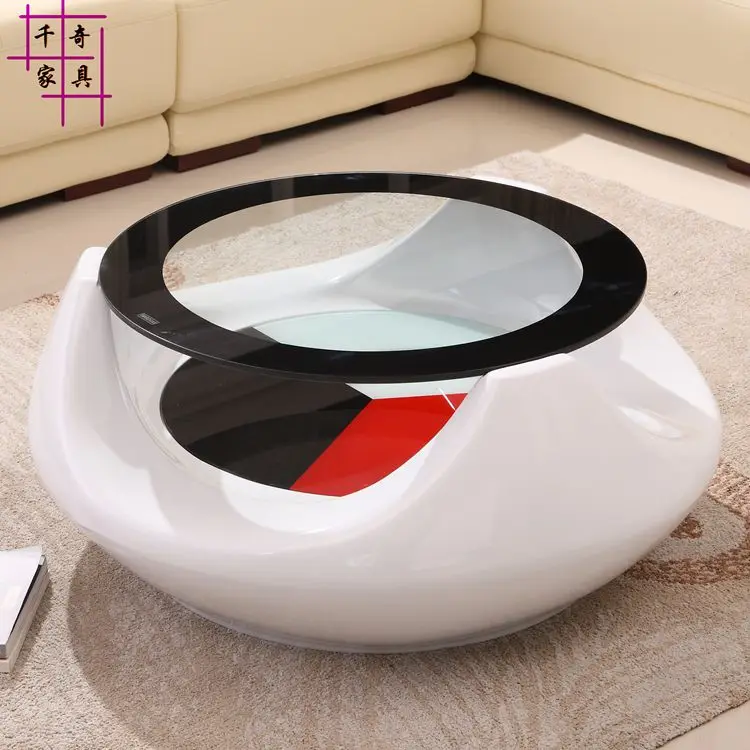 Hollow out of tea table. Creative living room toughened glass tea table. Round tea table Hollow out of tea table. Creative living room toughened glass tea table. Round tea table