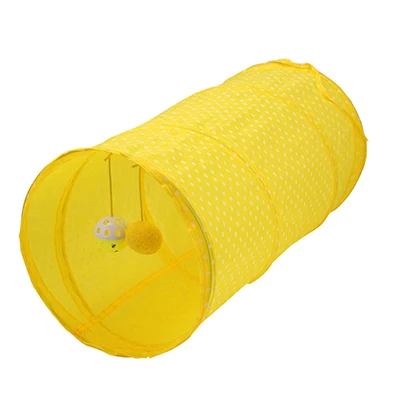 Горячая Распродажа! складной туннель с 2 подвесными шариками для домашних животных, кошек, собак, развлекательный тент A813 - Цвет: Yellow
