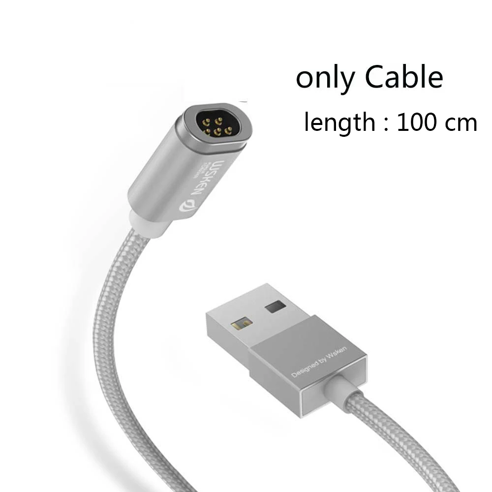 Магнитный кабель WSKEN Mini 2 USB (без разъема) для Micro типа C и 8 контактного разъема