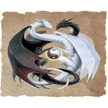 

Dropshipping 40x50cm Painting By Numbers DIY Two dragons Still life Wall Art Picture Acrylic Painting For Wedding Decoration