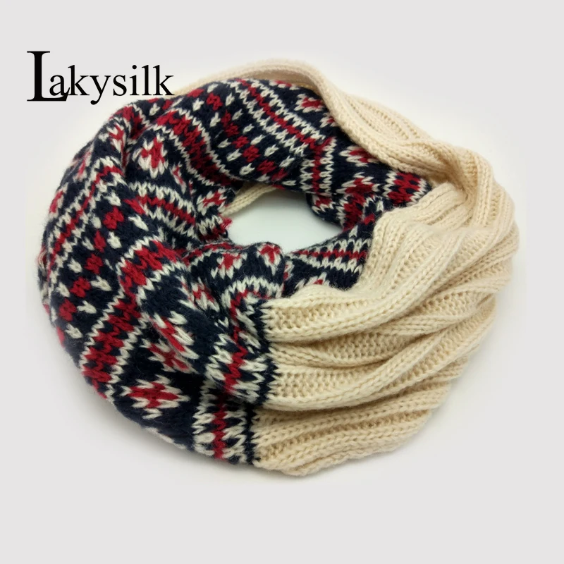 

[Lakysilk]High Quality Women Snood Scarf Knitted Ring Scarves Wraps Ladies Designer Large Acrylic Neck Scarf For Autumn Winter