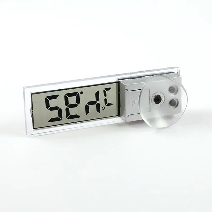 Автомобильные электронные цифровые часы на присоске, прозрачный термометр, гигрометр, ЖК-дисплей, автомобильный термометр, тепловизор