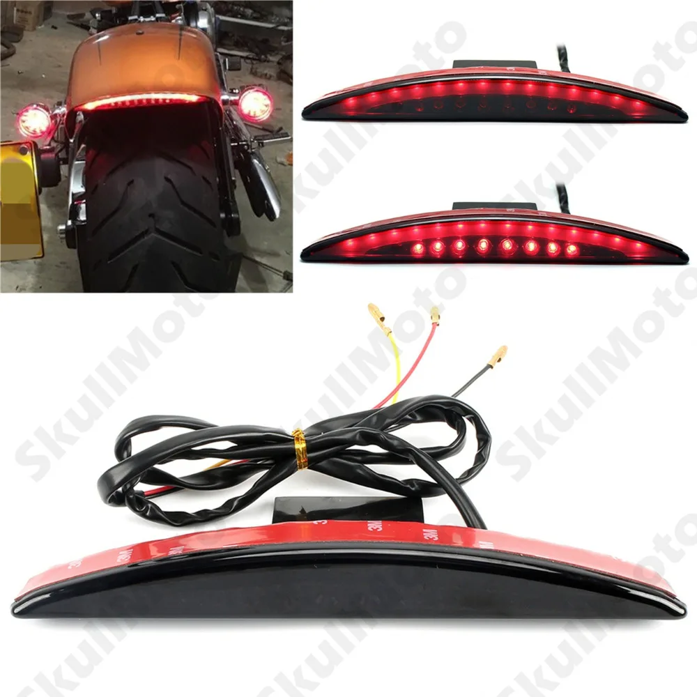 

Motorcycle Bike Parts Smoke Rear Fender Tip LED Brake Tail Light Lamp For Harley Breakout FXSB 2013 2014 2015 2016 2017