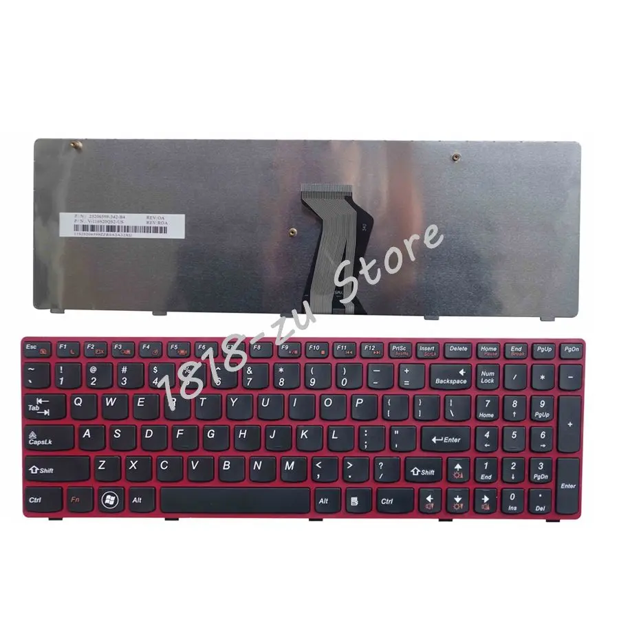  YALUZU US red New English Replace laptop keyboard For Lenovo G580 Z580A G585 Z585 G590 Series noteb