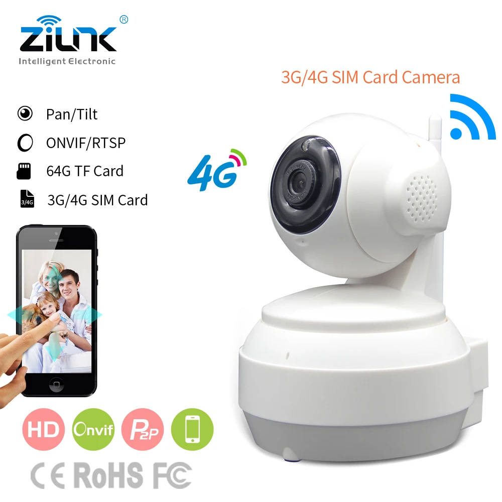 ZILNK 3g 4G sim-карта Мобильная IP камера HD 720P передача видео через 4G FDD LTE Netowrk по всему миру бесплатное приложение для дистанционного управления