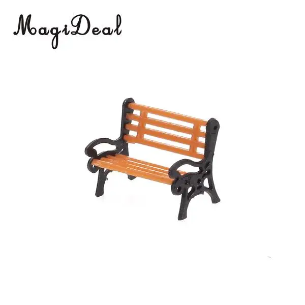 5Pcs/Lot 1:75 Plastic Model Park Bench Model for Garden Station Platform Street Scene Layout Landscape w/ Black Arm
