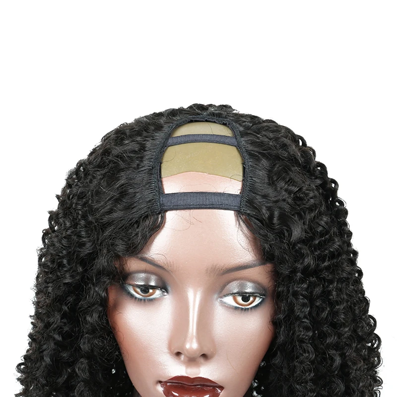 Jual U Bagian Rambut Manusia Wig Brasil Keriting Keriting U Bagian Wig untuk Wanita Alami Hitam Teguran Kerapatan 130 Remy Rambut prosa