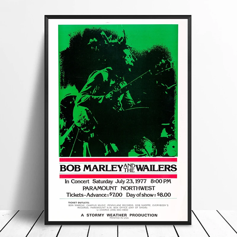 

Bob Marley And The Wailers Paramount Northwest Concert Poster (1977) Reggae Music Home Decor Wall Decor Wall Art Canvas Print