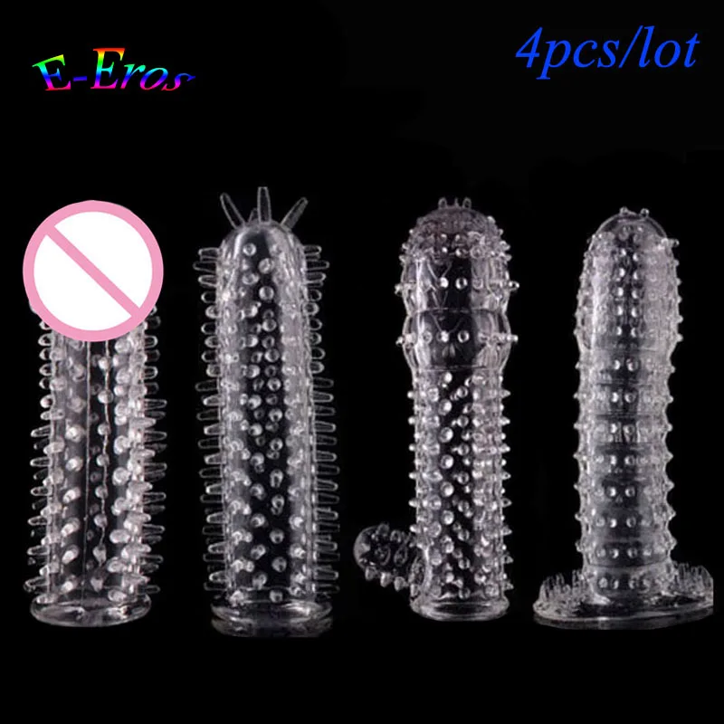 ORISSI 4pcs/lot Cheapest Erotic Products Reusable Condom Different Cock Ring Penis Sleeves Sex Product Toys for Men | Красота и