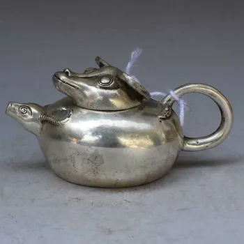 

Details about Exquisite Chinese handwork Carved Cupronickel cattle teapot