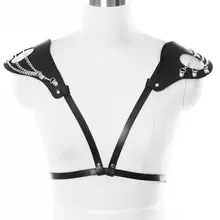 Эполеты на кожаном ремешке с ремнем, праздничный танцевальный бюстгальтер с заклепками, одежда в стиле панк
