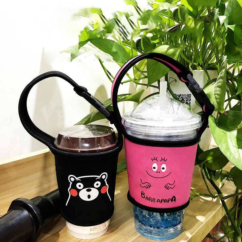 

Kumamoto Bear Hand Shake Cup Set Cute Cartoon Tote Bag Anti-Hot Bubble Mr. Milk Tea Cup Cover