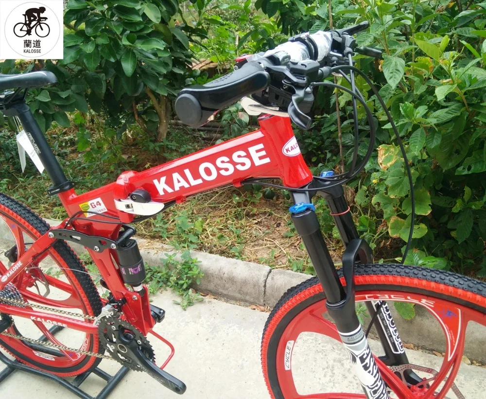 Sale Kalosse Full suspension bikes   tyre dirt bike  30 speed  folding  mountain bike bicycle , 26*17inch, 6
