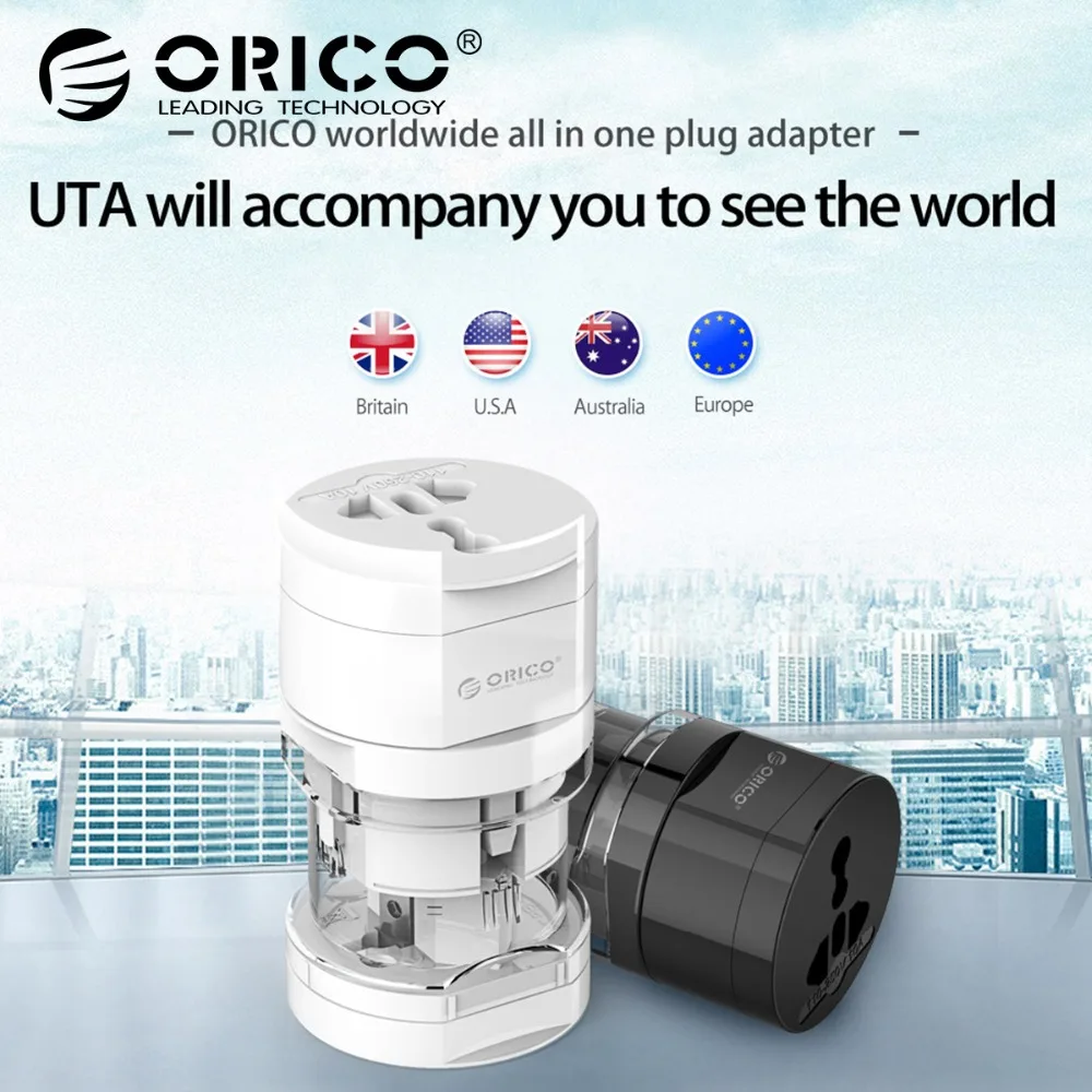 ORICO UTA Travel Adapter Electrical Universal Adapter Plug Travel Power Socket Converter Outlet US/UK/EU/AU For Travel ORICO UTA Travel Adapter Electrical Universal Adapter Plug Travel Power Socket Converter Outlet US/UK/EU/AU For Travel