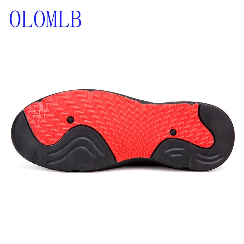 OLOMLB 2019 Casual Men Shoes Summer Sneaker Breathable Casual Mesh Shoes Trend Korean Shoes Men Sweat-Absorbant Off Black Shoes