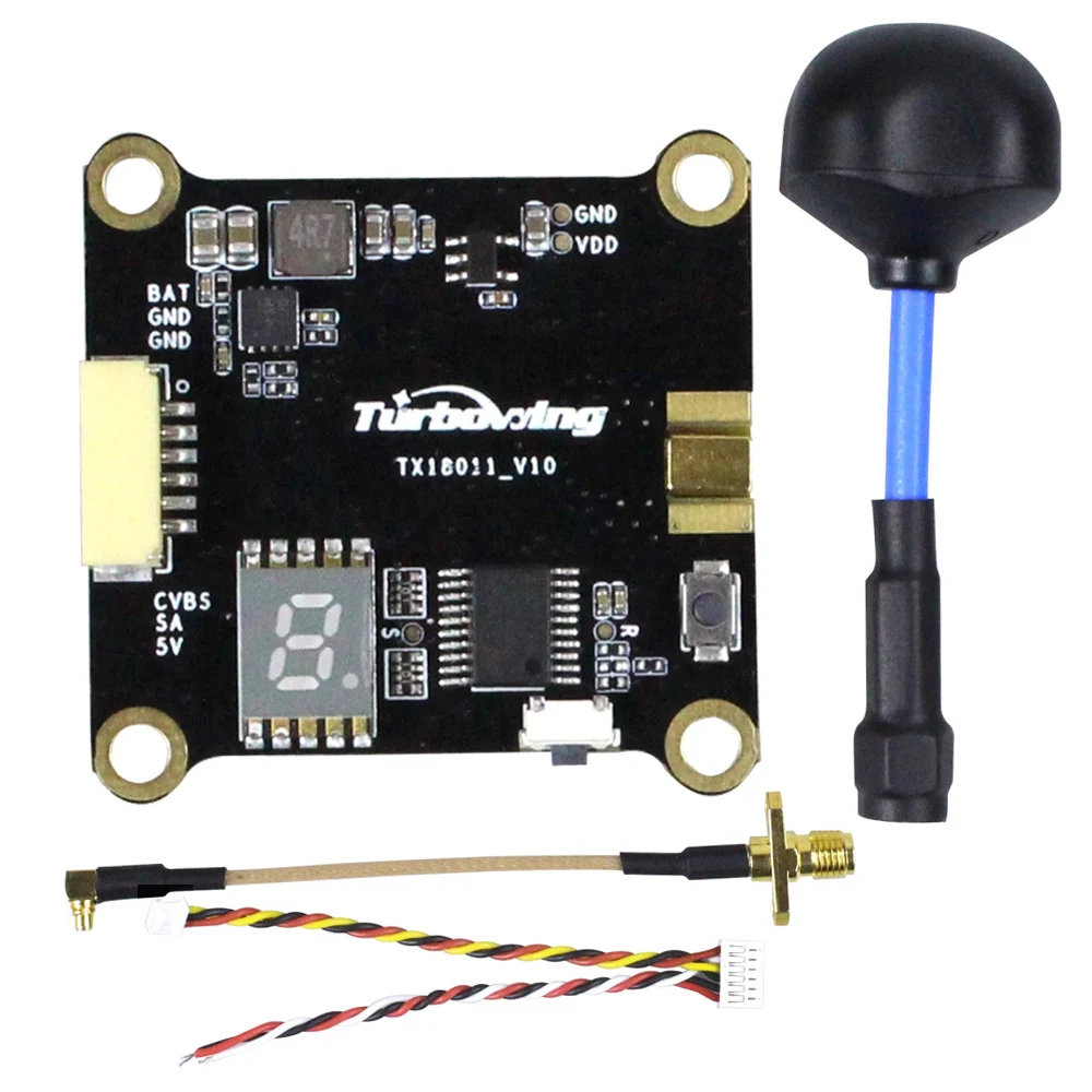 

TX18011 0 / 25 / 200 / 600mW Switchable 5.8G 48CH FPV VTX Video Transmitter with Polarized Antenna RC Drone Quadcopter Parts