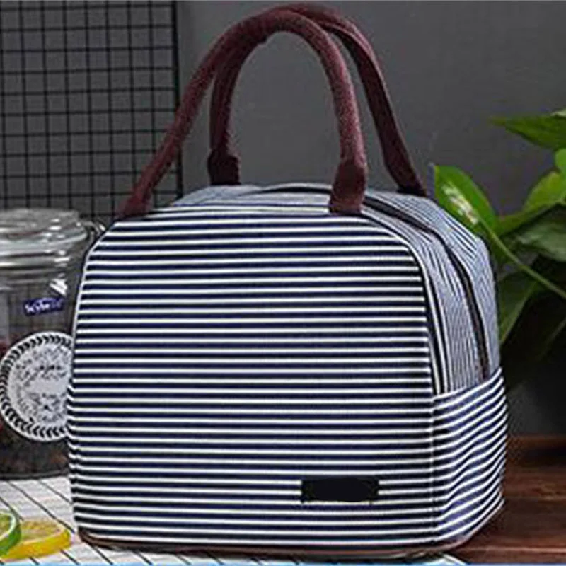 Baby Food Insulation Bag Feeding Milk Bottle Keep Warm Canvas Picnic Bags New Fashion Stripe Portable Women Travel Tote BB5048 (10)