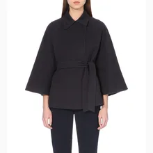 Casual Cloak Type Women Woolen Jacket, Solid Color Ladies Wool Coat Outerwear