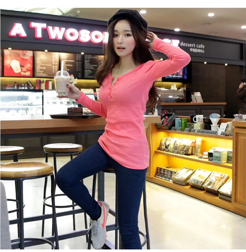 Long Sleeve Long t shirt Women (22)