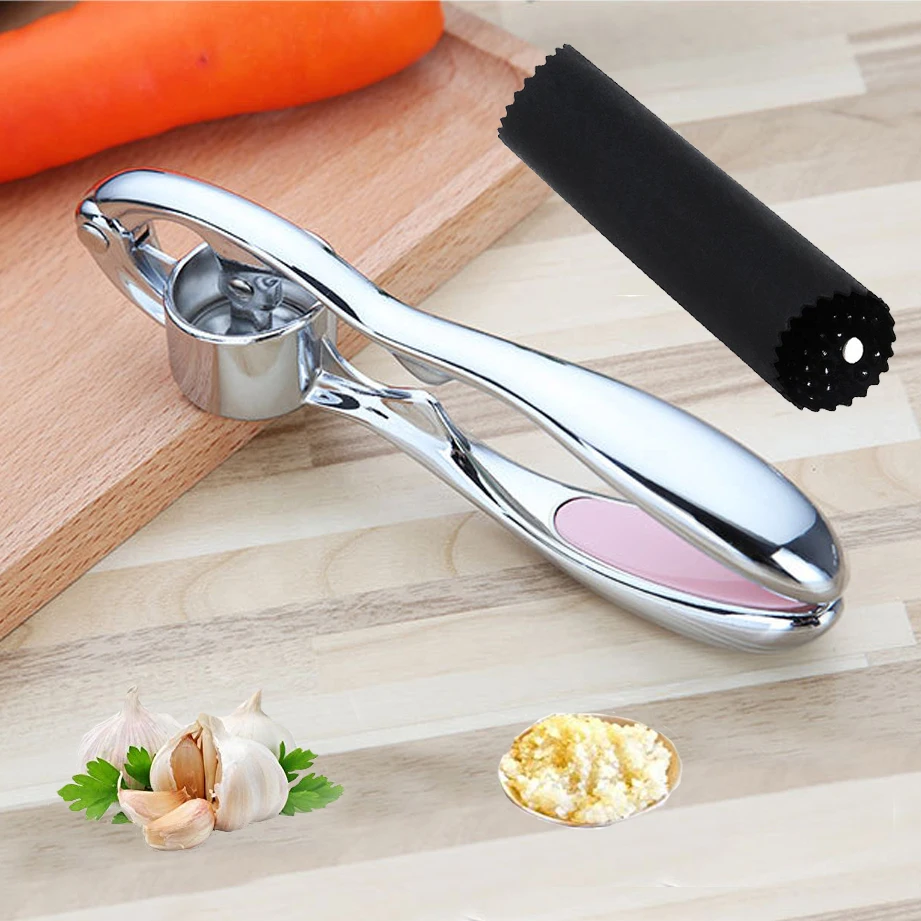 New Zinc Alloy Garlic Press Slicer multifunction Garlic Mill Crusher Peeler Chopper Cutter for